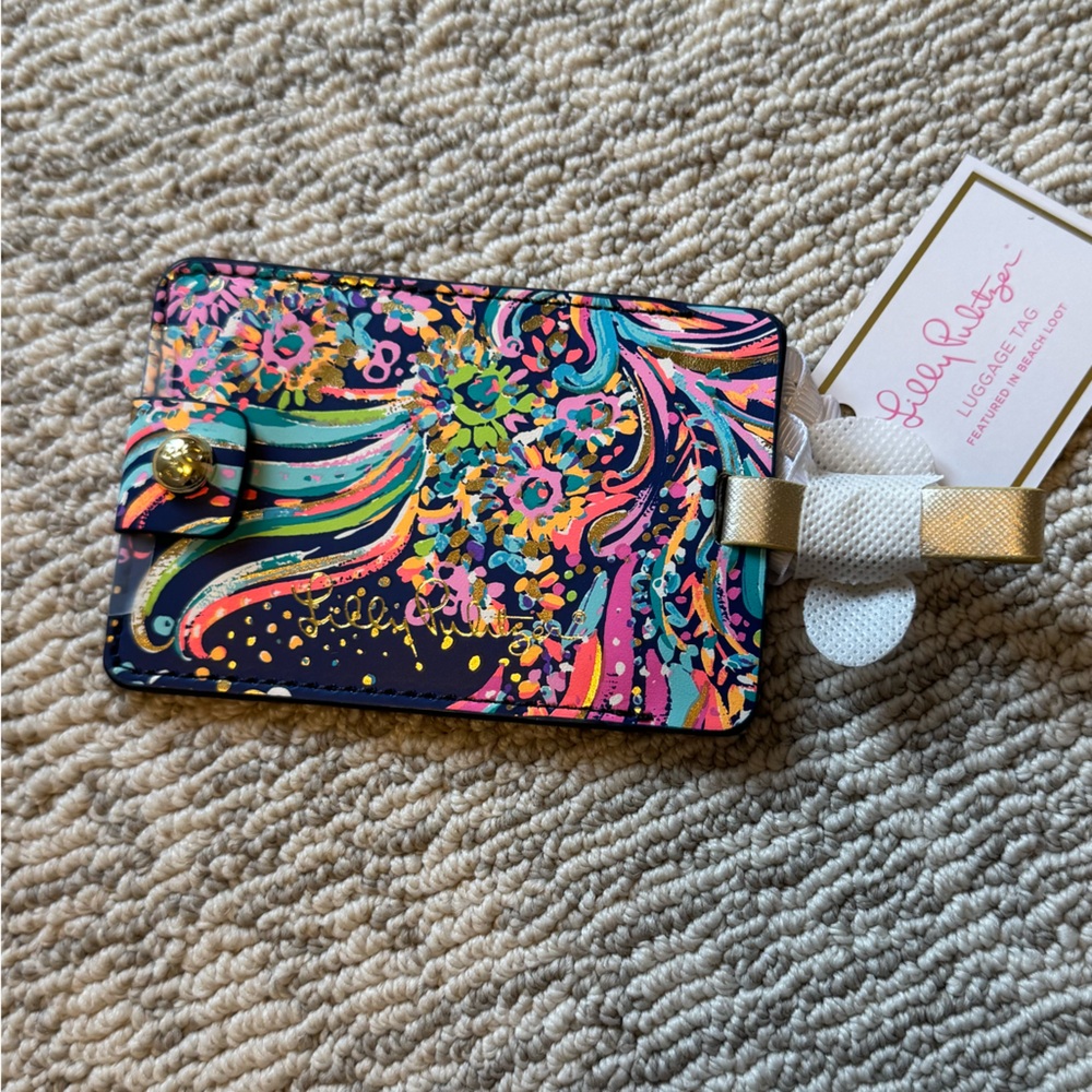 NWT Lilly Pulitzer Colorful Luggage Tag with 'Paradise Bound' - Picture 2 of 3